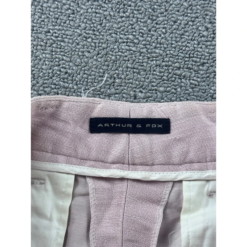 Arthur Fox Dress Pants 30x25 Men Purple Flat Front Straight Business Prep Formal